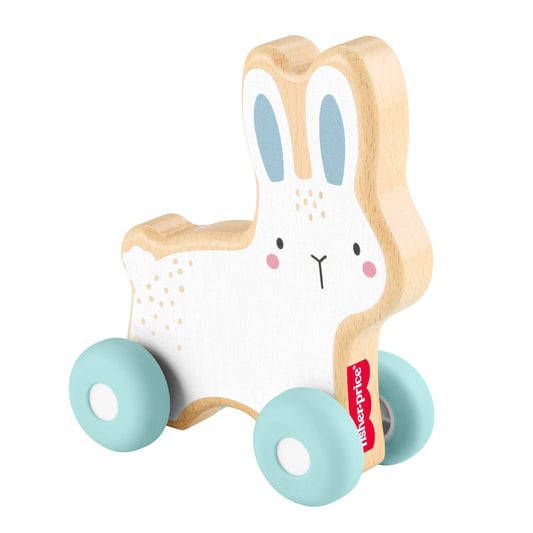 Fisher-Price Lapin à Pousser en Bois, Véhicule Pour Jeu à 4Pattes 1Élément en Bois