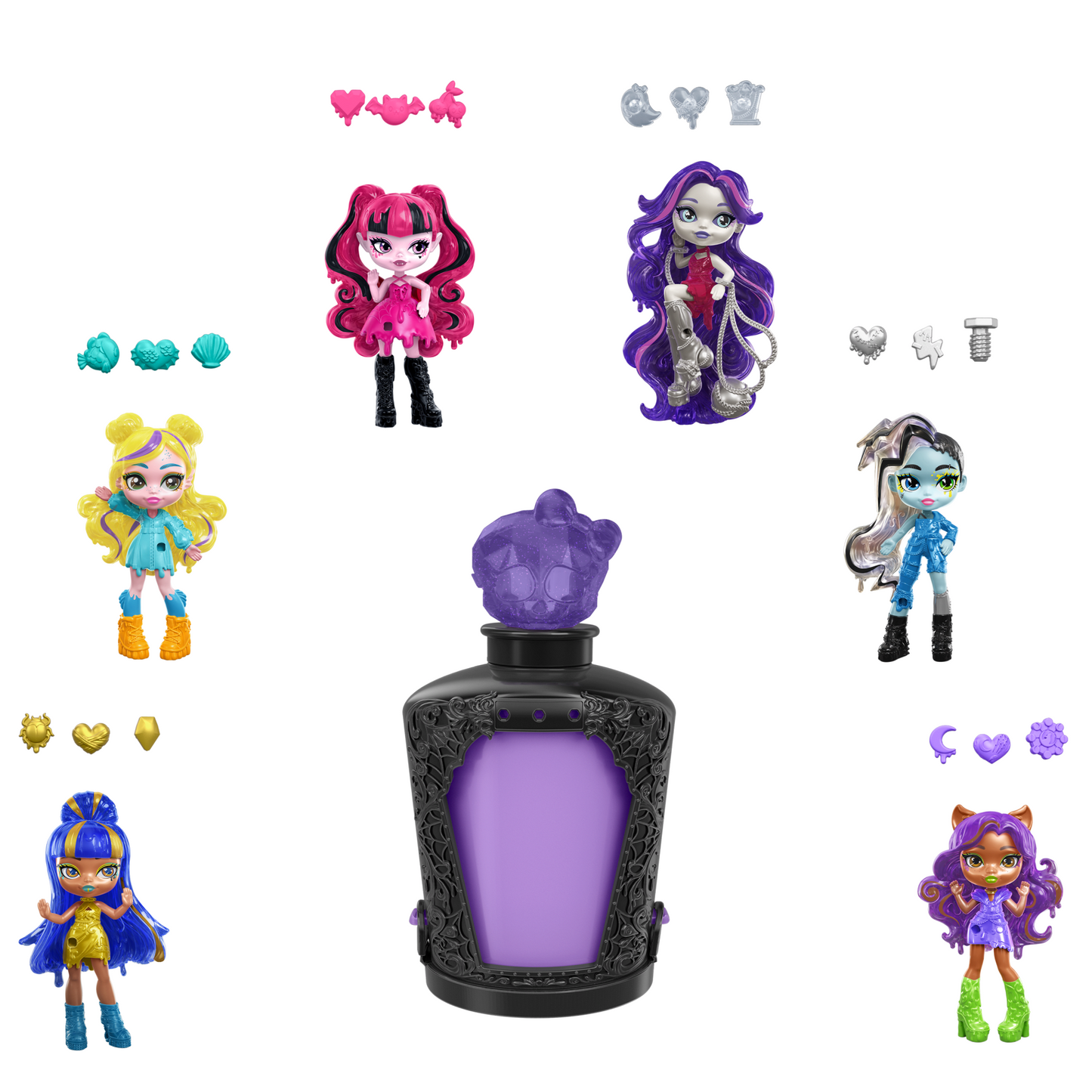 Monster High Potions Mini Dolls, Surprise Character Figures With Water Reveal (Characters May Vary)