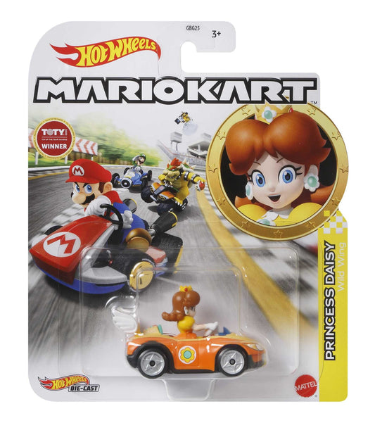 Hot Wheels Mario Kart Veículo de Brinquedo Princesa Margarida Asa Selvagem