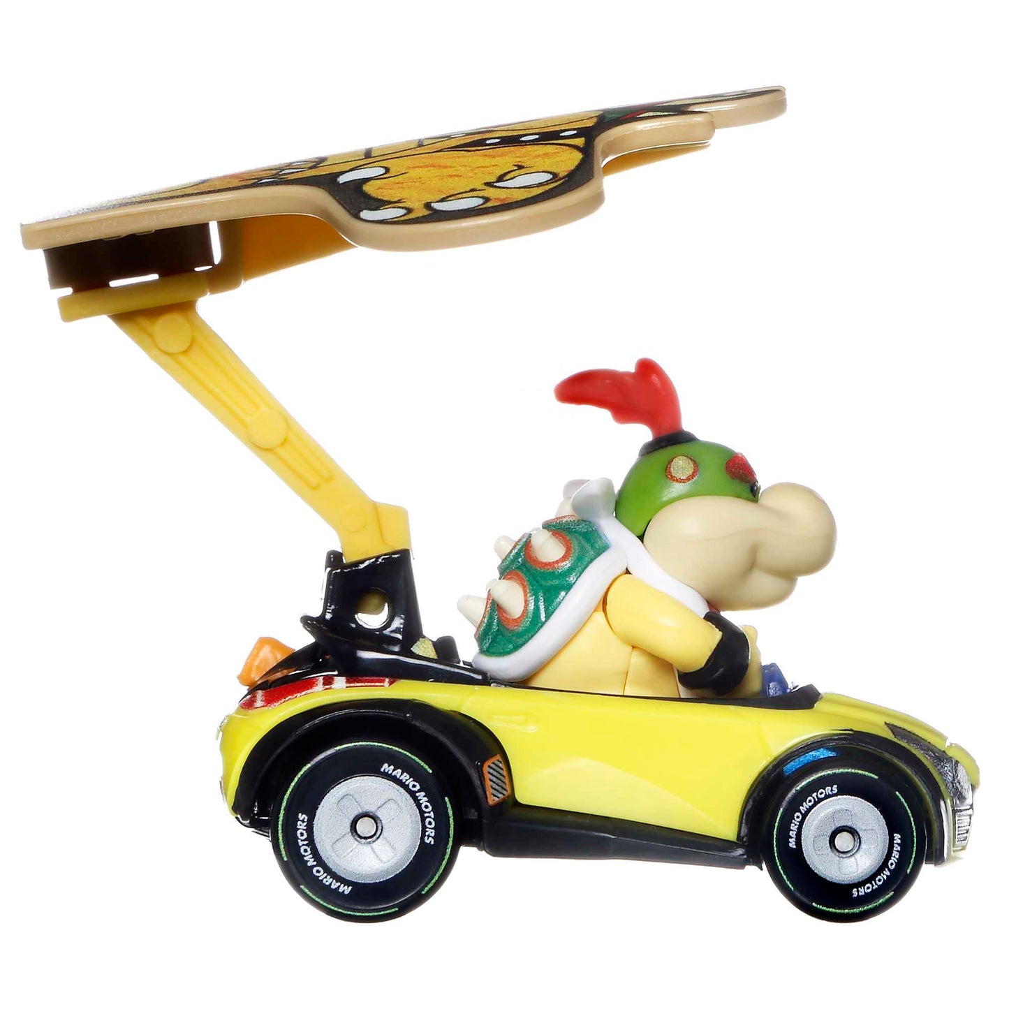 Hot Wheels Mario Kart Veículo de Brinquedo Bowser Jr Sports Coupe com Paraquedas