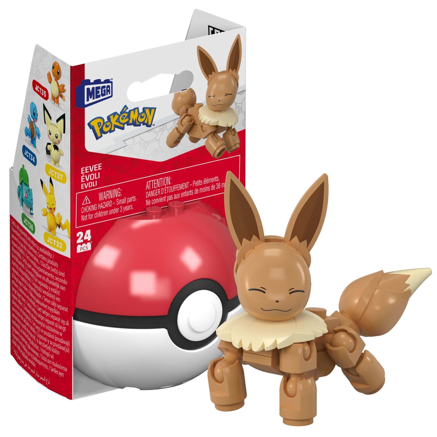 MEGA Pokémon Jogo de Construção Pokébola Colecionável Eevee