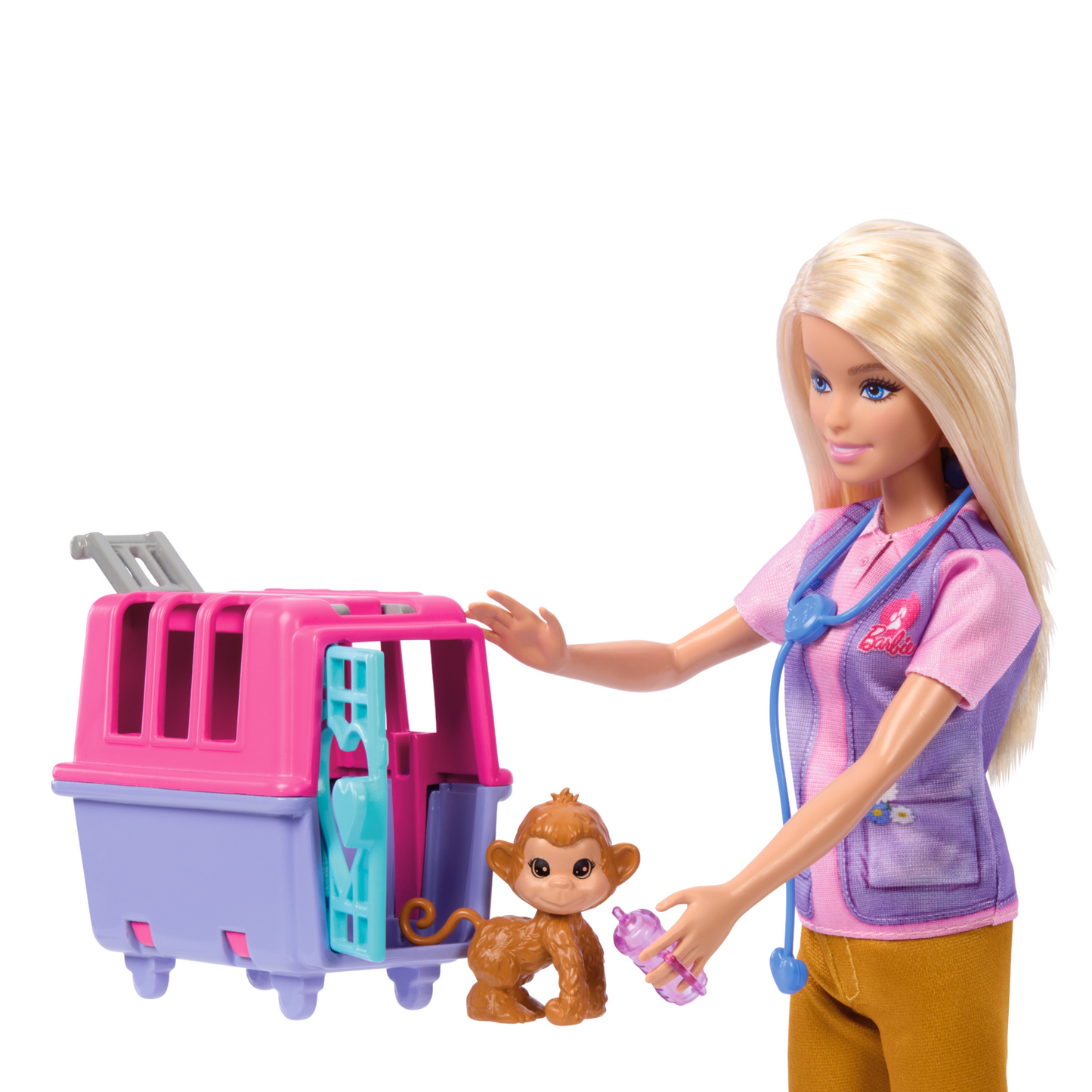 Barbie-Sauvetage D’Animaux-Coffret Poupée Blonde et Accessoires