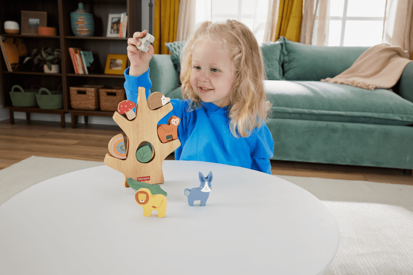 Fisher-Price Arbre D’Équilibre en Bois, Empilage, 10 Éléments