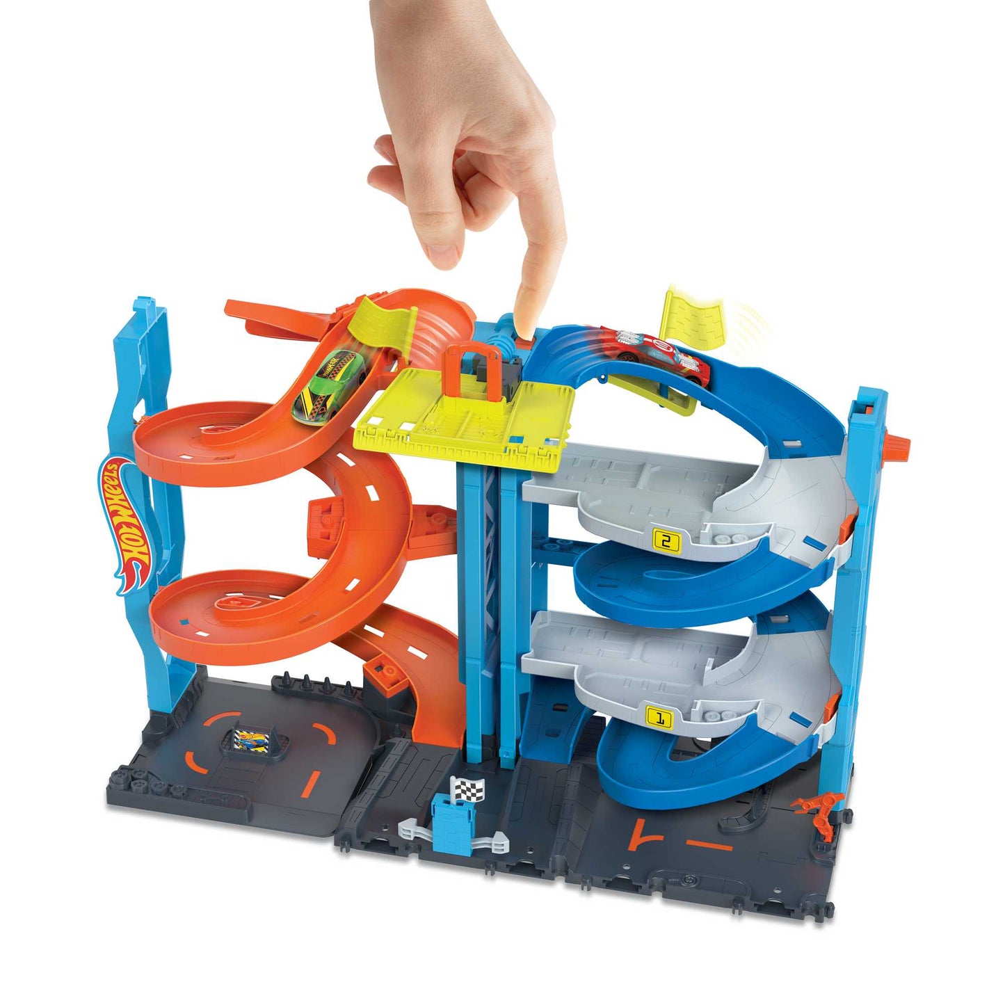 Hot Wheels City Pista de Brinquedo Torre de Corridas com Altura Dupla