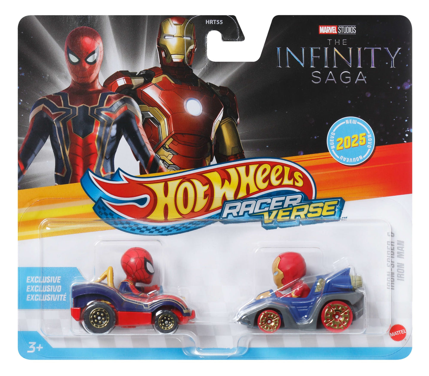 Hot Wheels RacerVerse Veículo de Brinquedo Homem de Ferro e Aranha de Ferro
