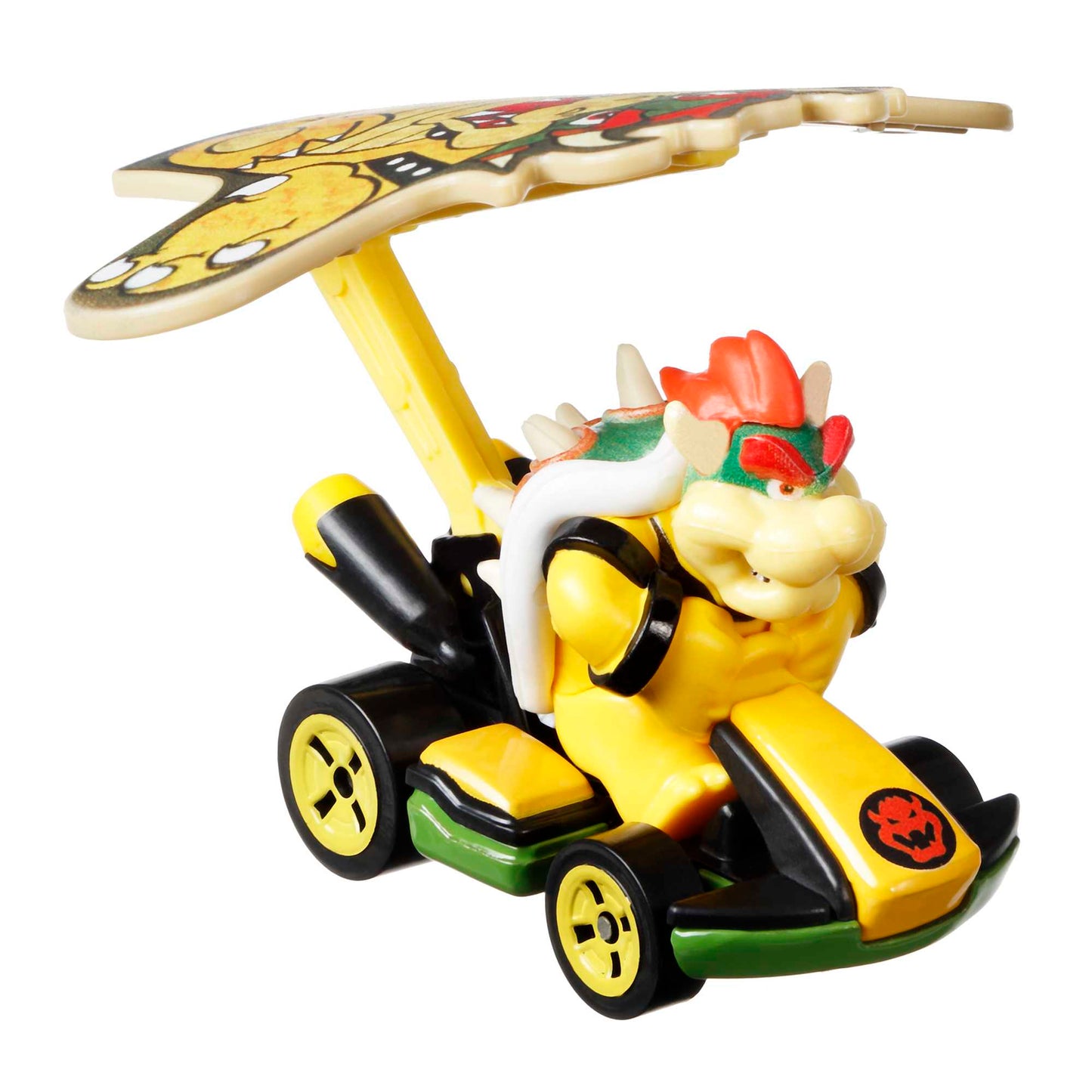 Hot Wheels Mario Kart Vehículo de Juguete Bowser Estándar Kart con Bowser Kite