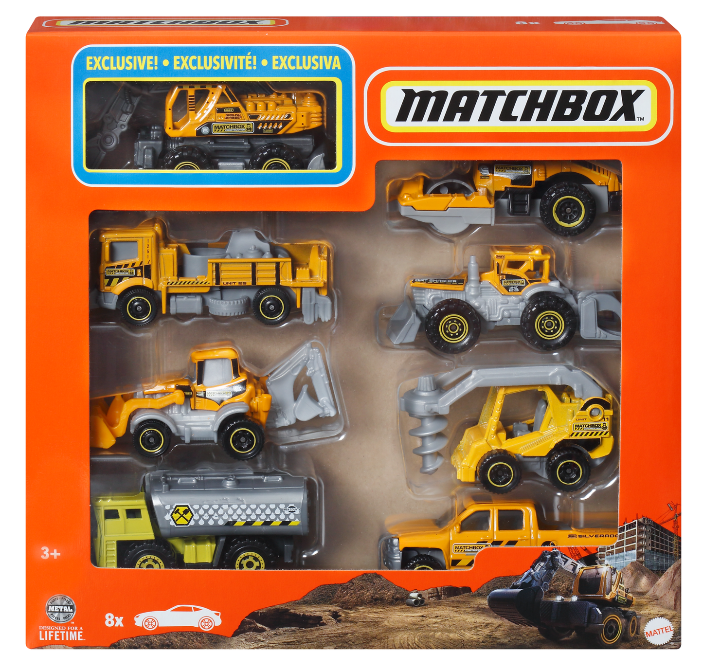 Matchbox Diecast Veículo de Brinquedo Pacote de 8 Carros