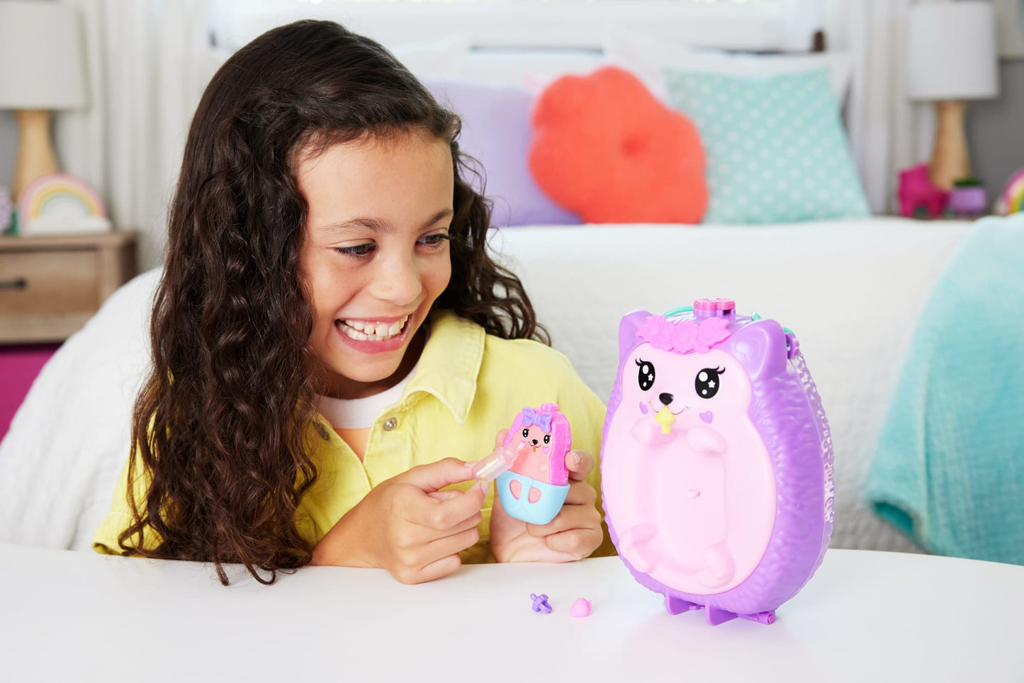 Polly Pocket  Sac à Main Maman et Bébé Hérissons, 2Poupées, 16Acc.