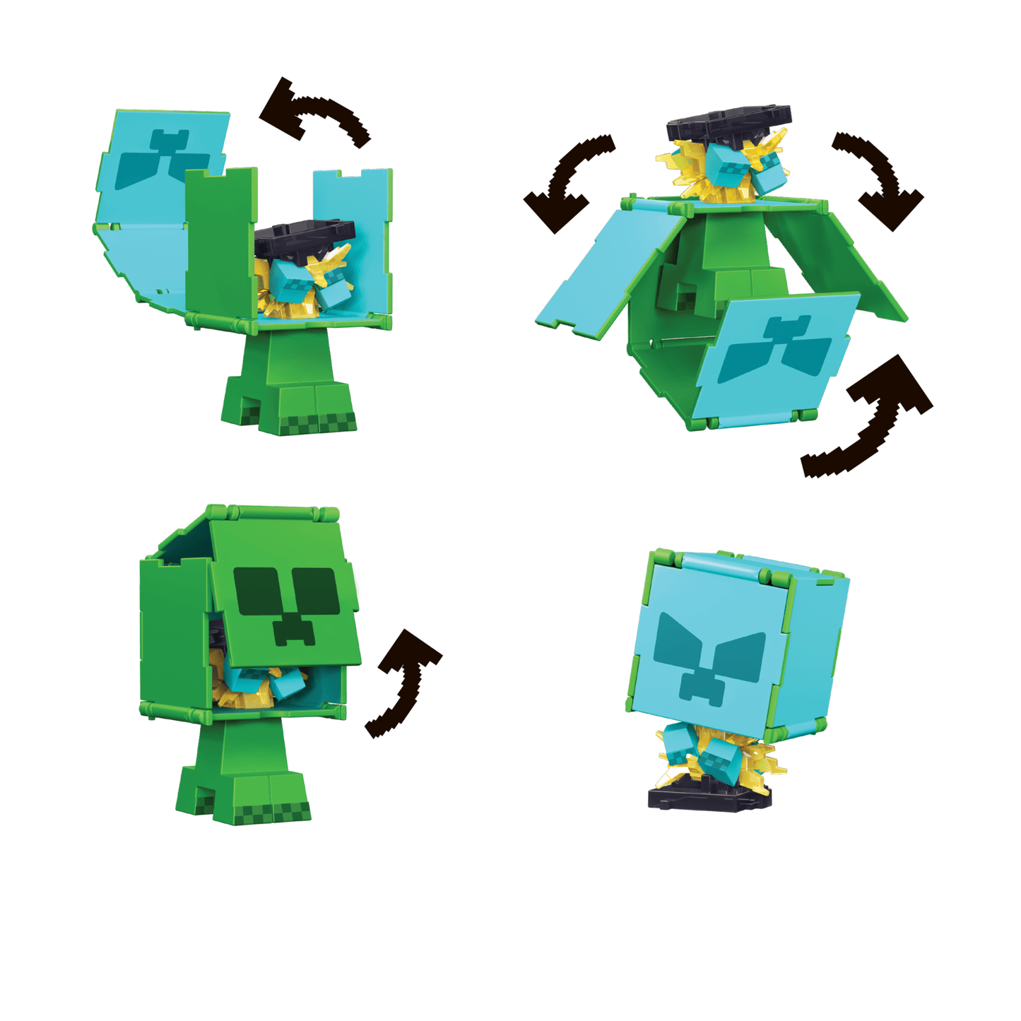 Minecraft Vanilla Figura de Acción Flippin' de 3.75 Creeper + Creeper Cargado