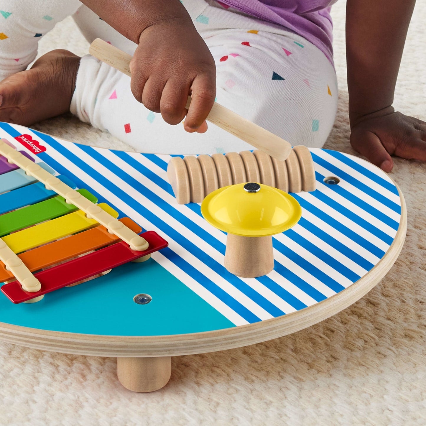 Fisher-Price Table Musicale en Bois, Percussions, 3Éléments en Bois