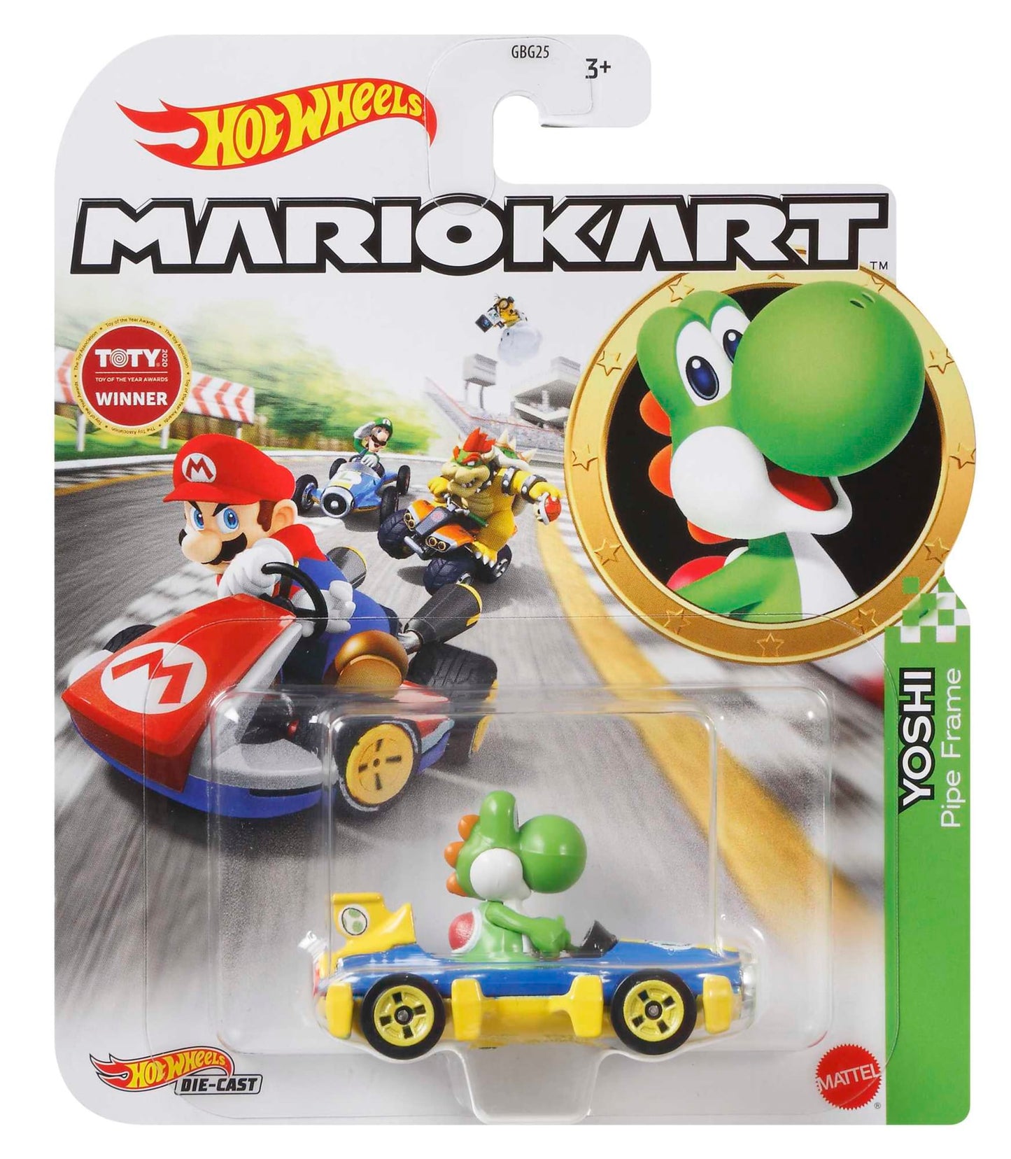 Hot Wheels Mario Kart Veículo de Brinquedo Yoshi Match