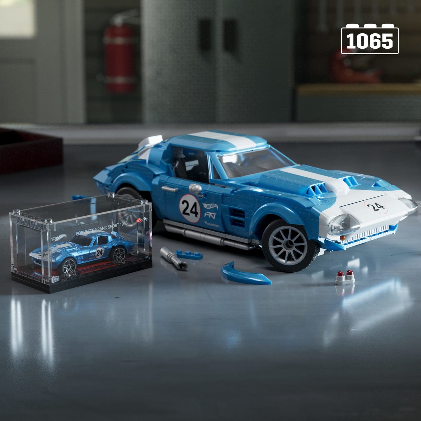Mega-Hot Wheels-Coffret 63 Corvette Grand Sport de 1060Pièces