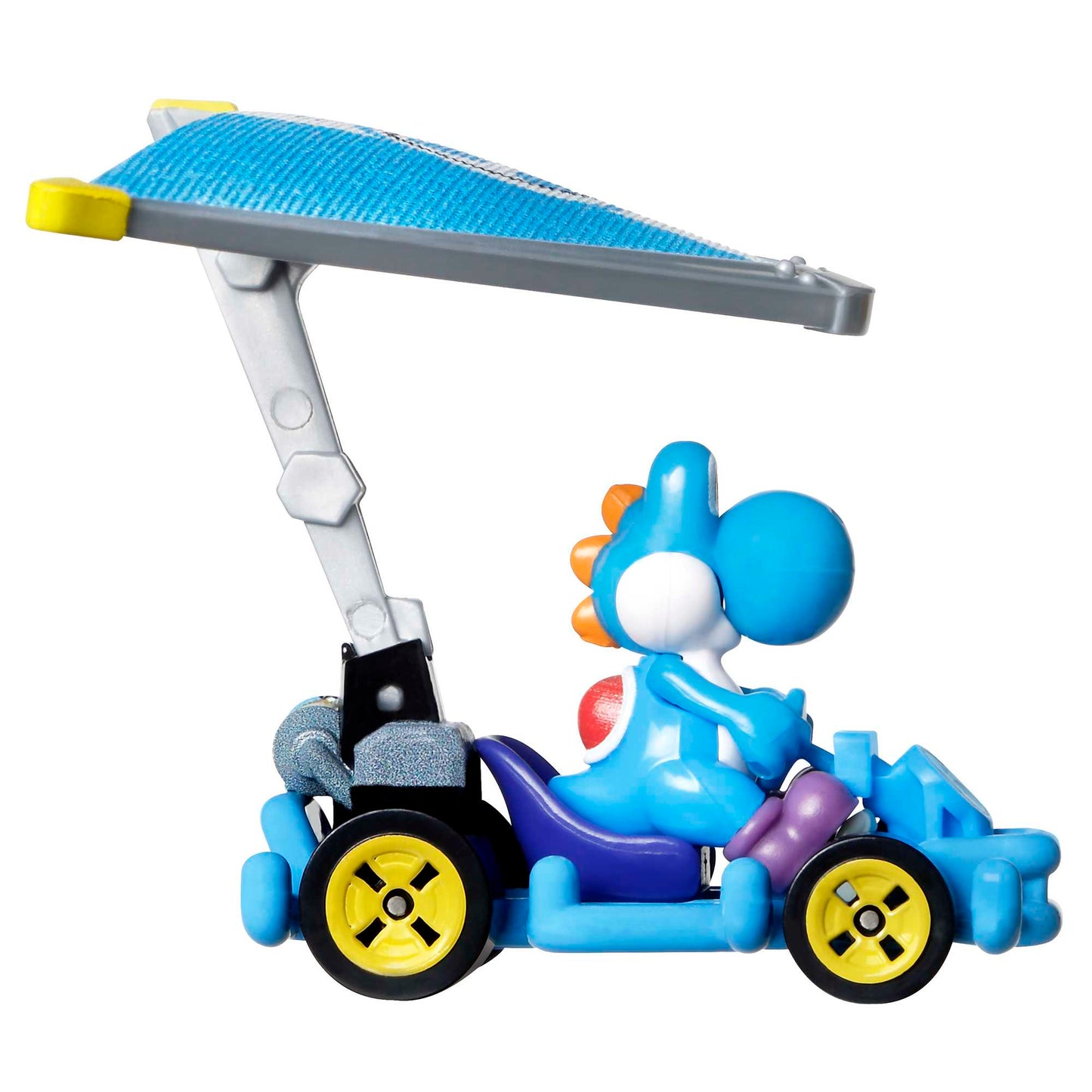 Hot Wheels Mario Kart Veículo de Brinquedo Yoshi Azul Claro Pipe Frame com Super Glider