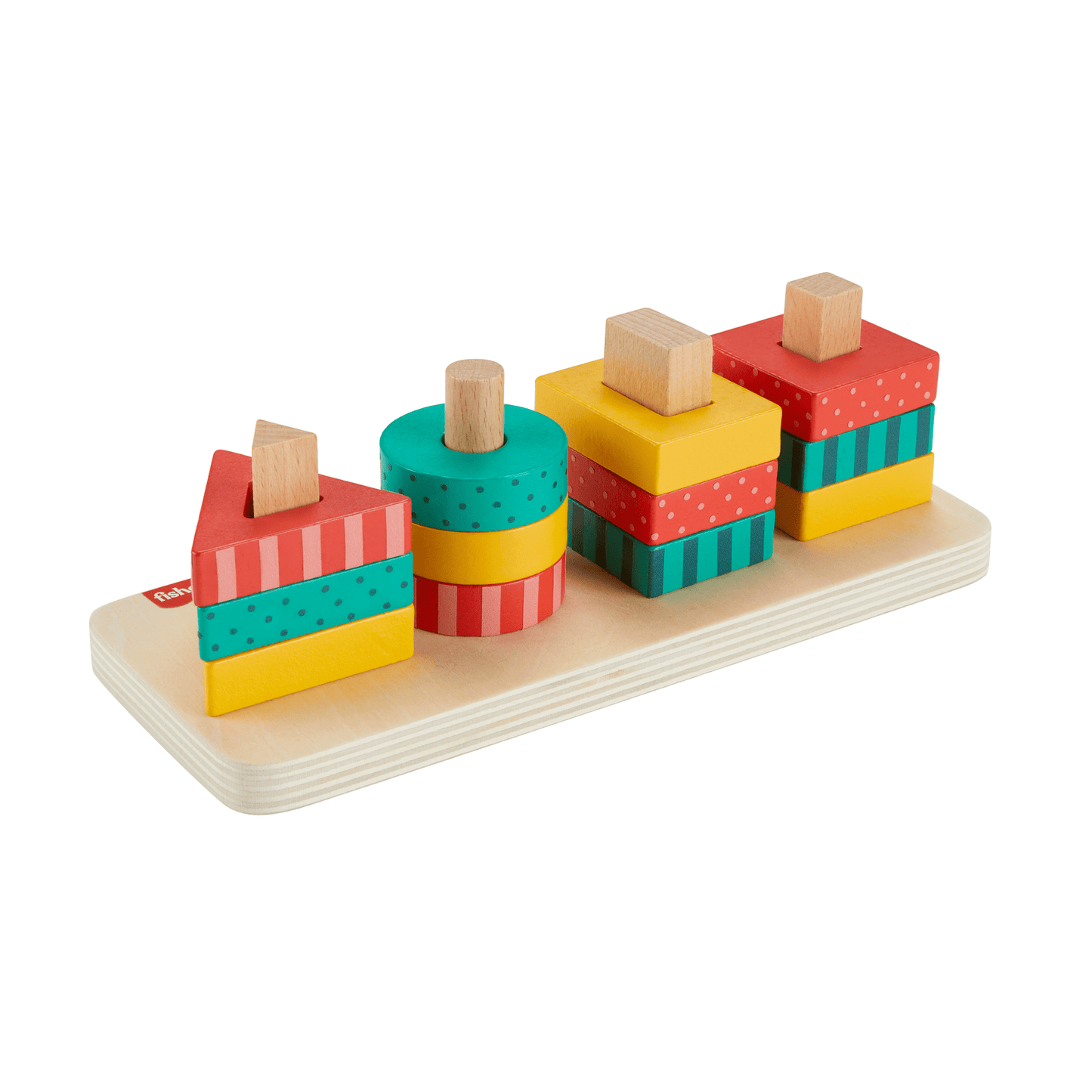 Fisher-Price Empileur de Formes en Bois, Triage, 13 Éléments