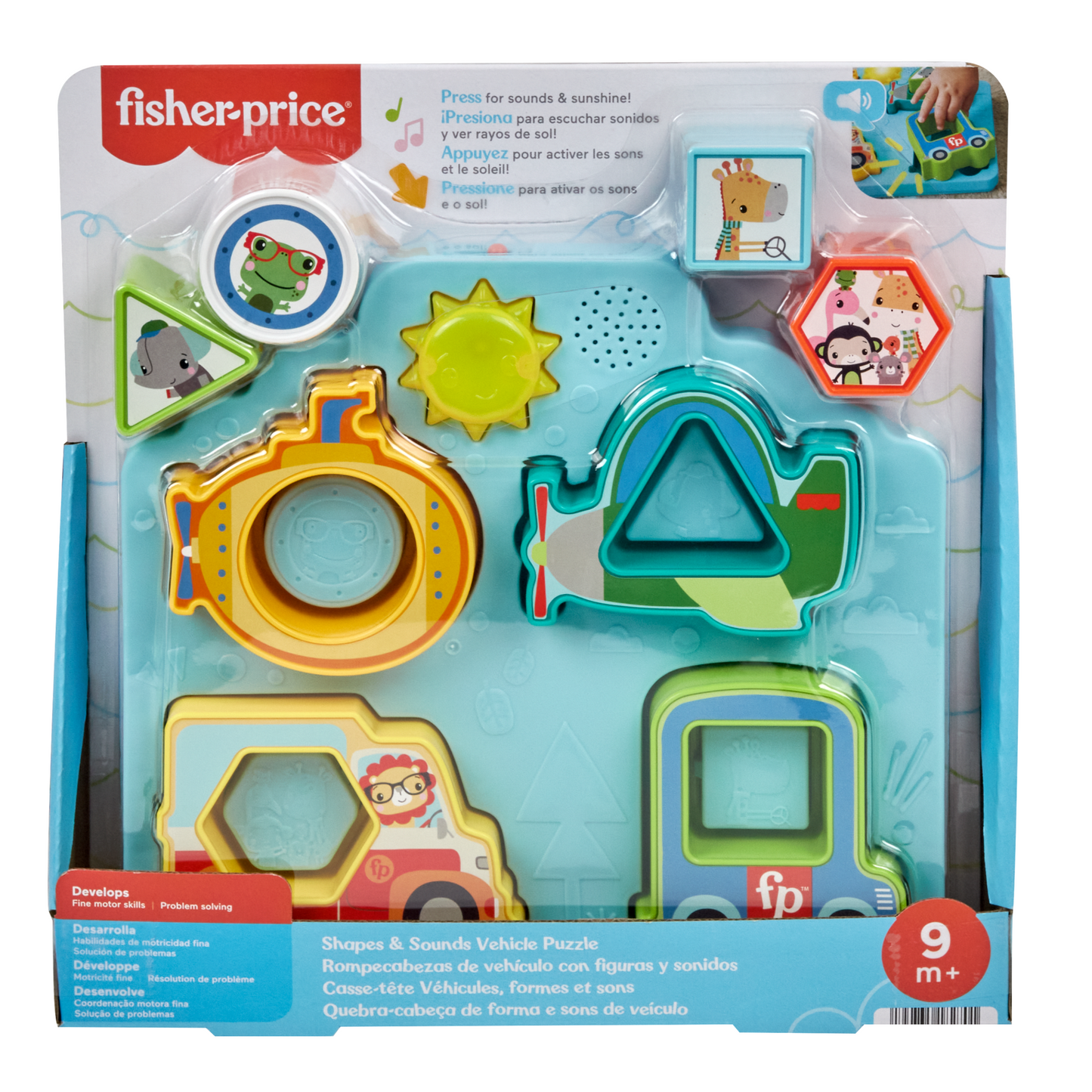 Fisher-Price Casse-Tête Véhicules, Formes et Sons, Musique et Lumières