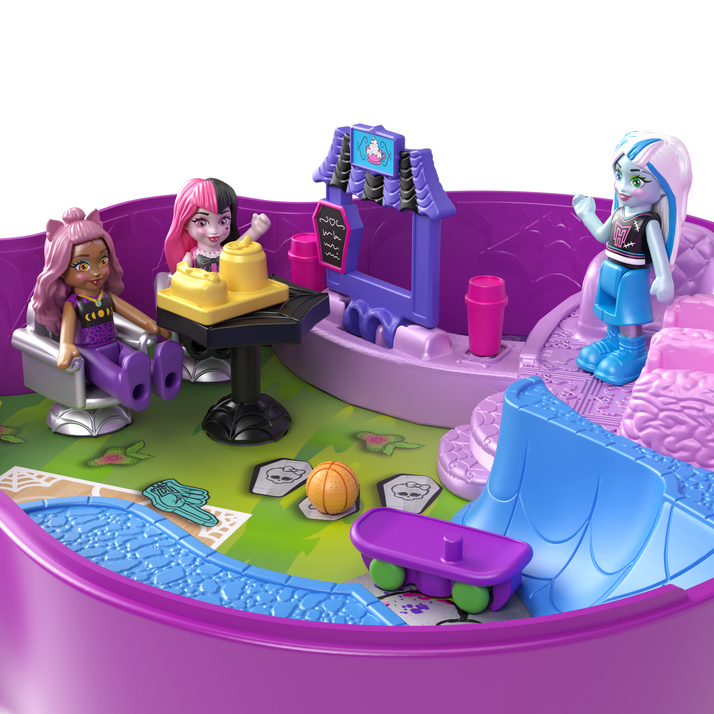 Polly Pocket  Monster High  Coffret Avec 3Micro-Poupées et 10Acc.