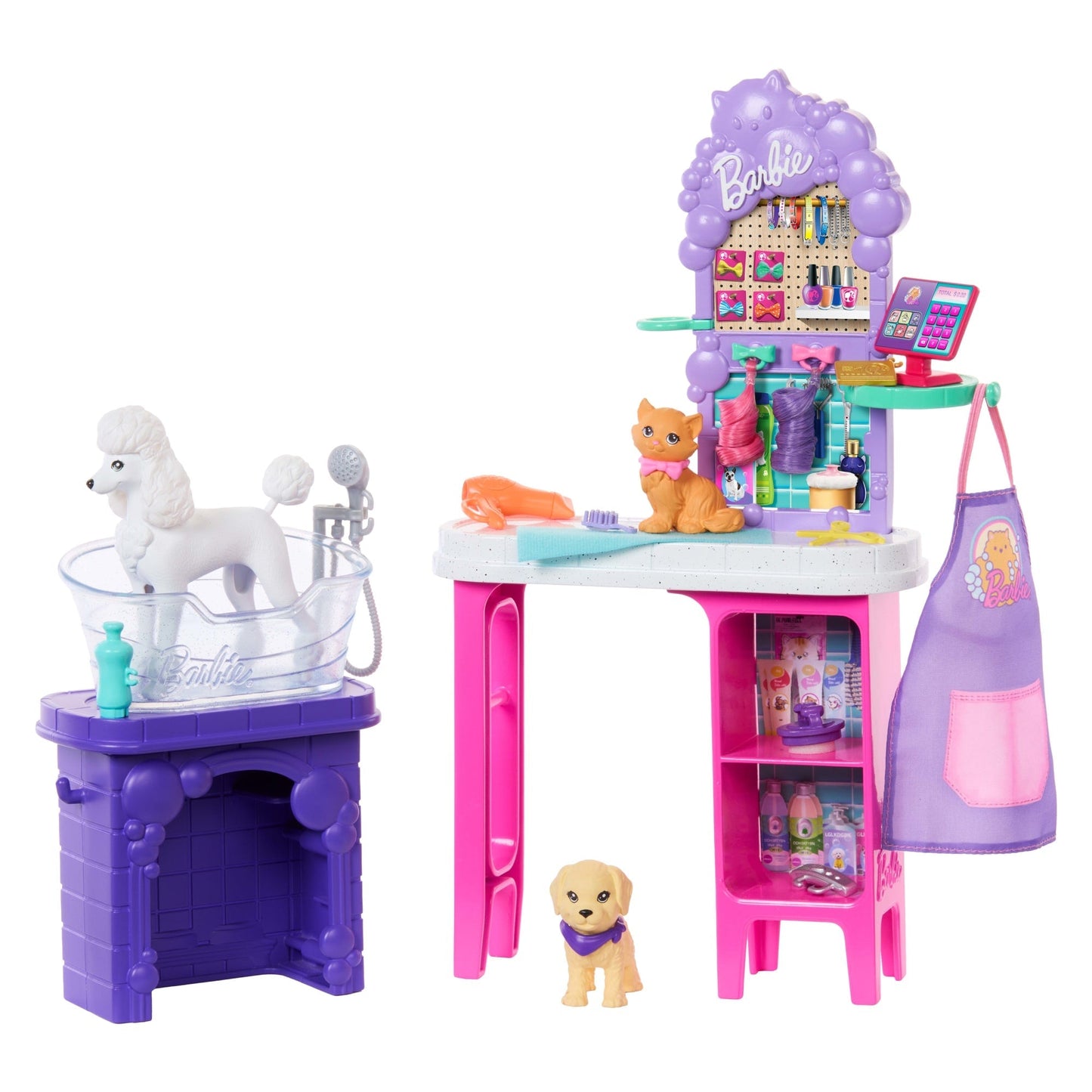 Barbie®-Coffret Espace Toilettage-Avec 3Animaux et Accessoires