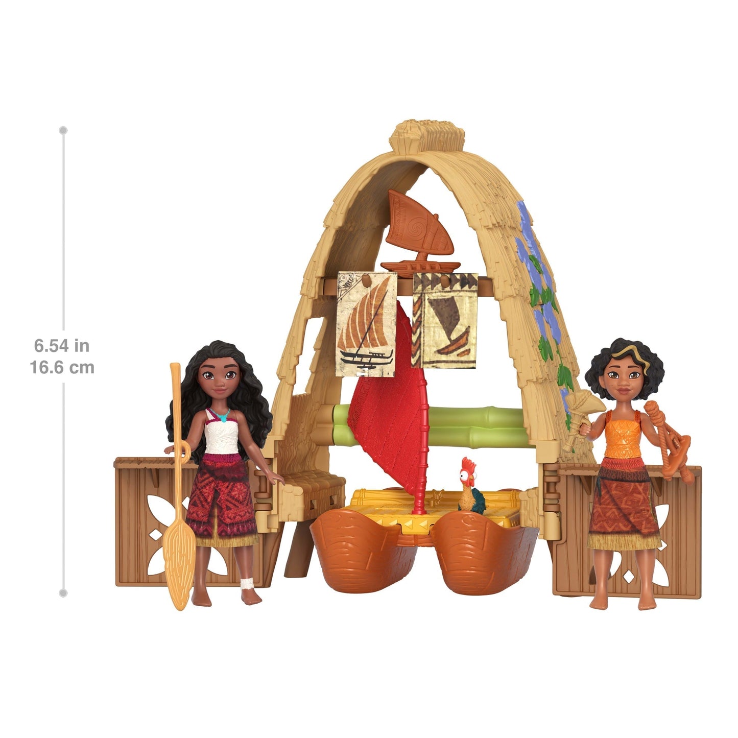 Disney Moana 2 Toys, Moana & Loto's Workshop Playset, 2 Small Dolls, Friend Figure, Boat & Accessories