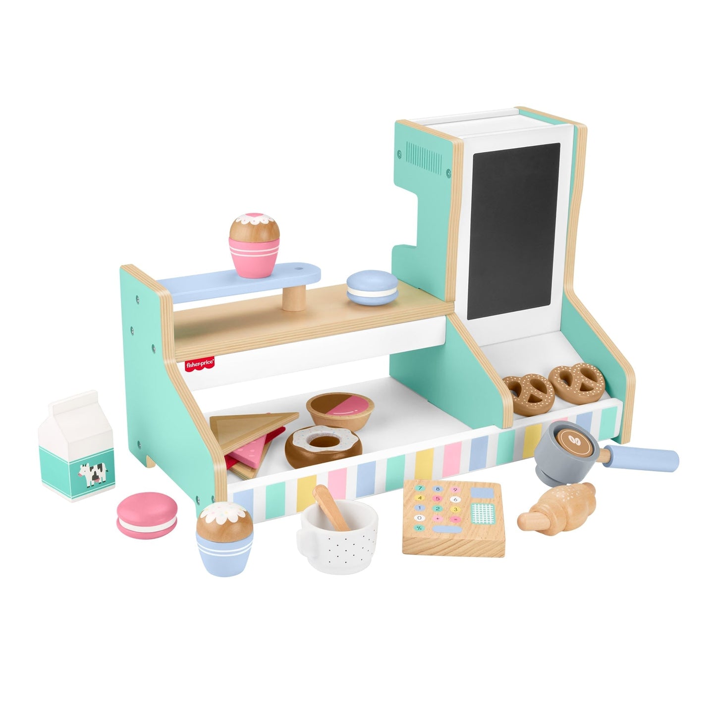 Fisher-Price®  Coffret Café en Bois, 20Éléments en Bois