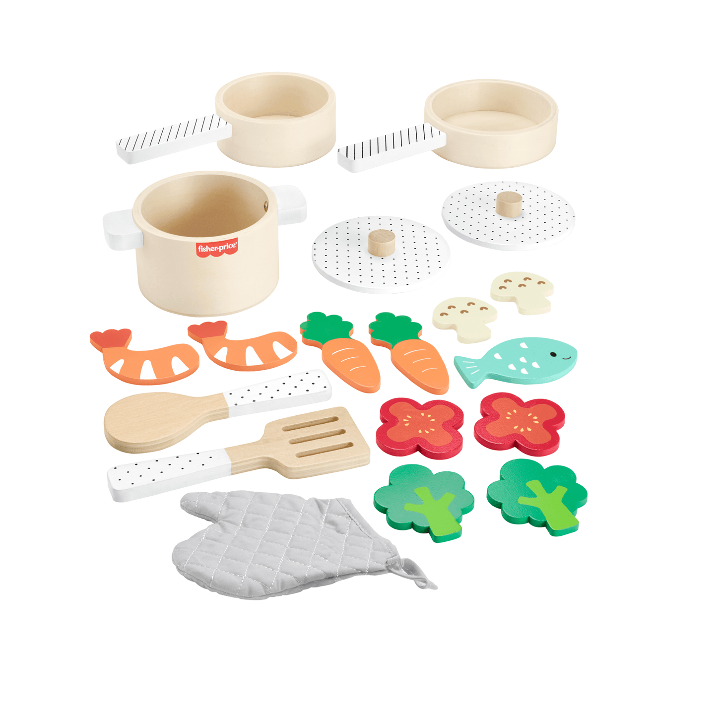 Fisher-Price Juguete para Bebés Set de Ollas y Sartenes de Madera