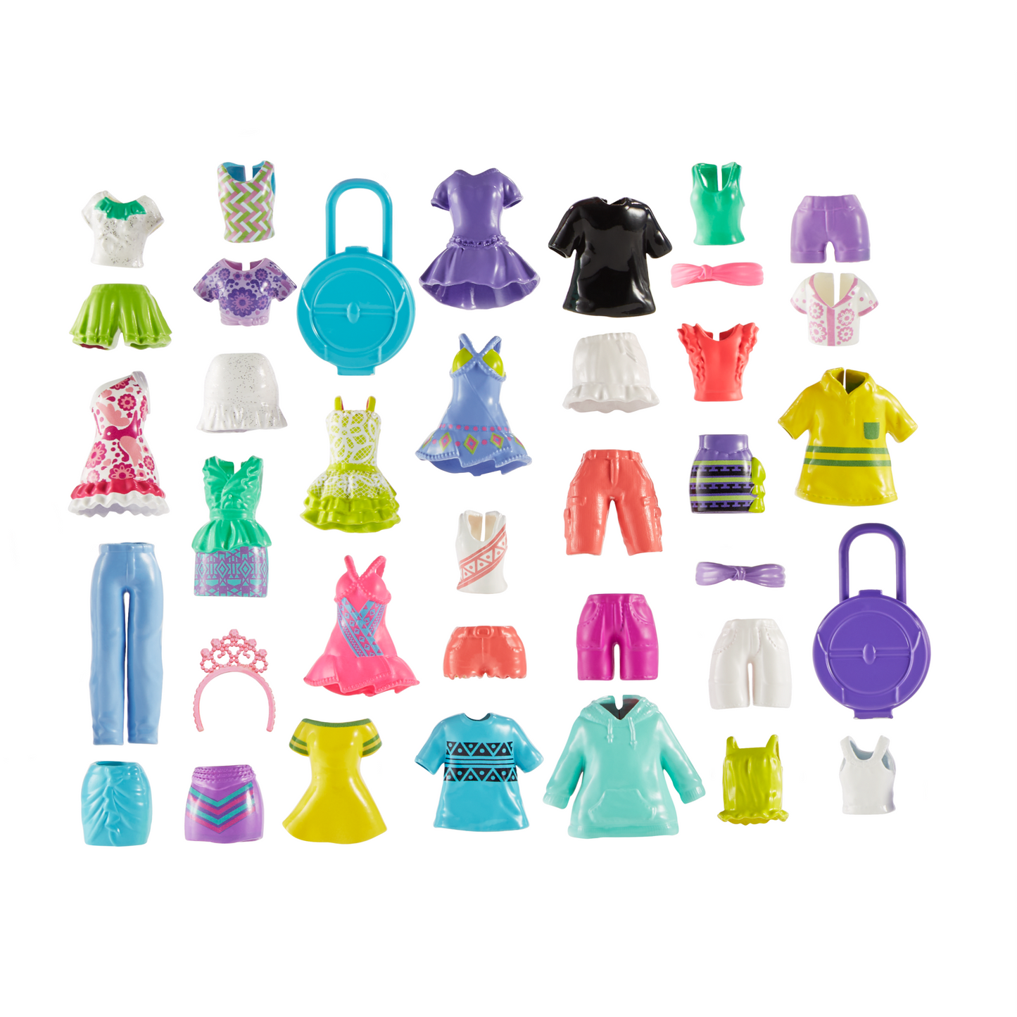 Polly Pocket Fashion Pack Rio With 4 Dolls & 49 Total Accessories including CloThes & Travel Bags