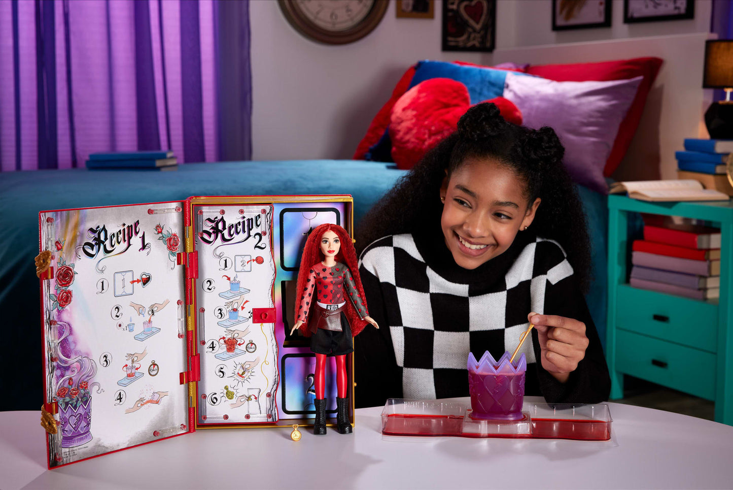 Disney Descendants: The Rise Of Red - The Sorcerer's Cookbook With Fizz, Slime & Red Doll Reveal Surprises