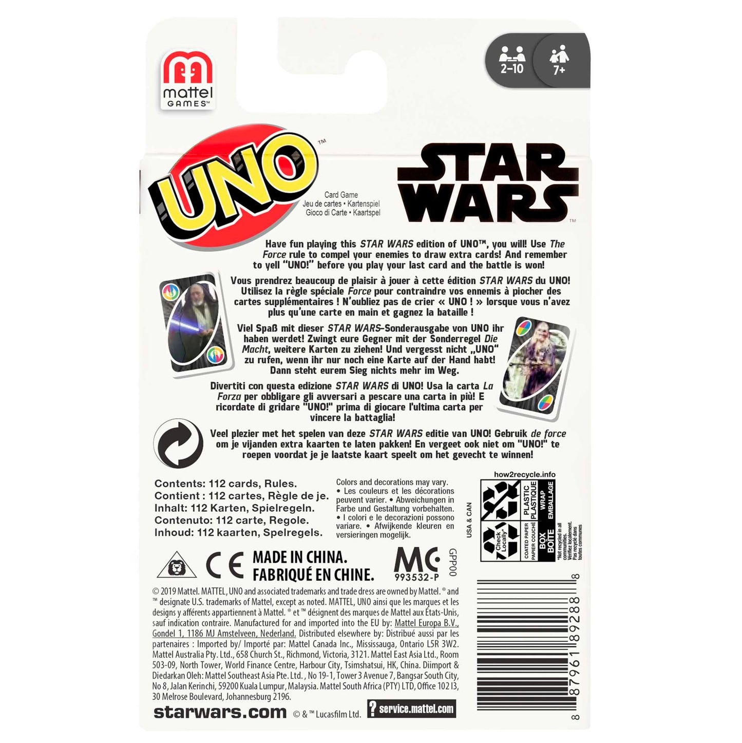 UNO Juego de Cartas Star Wars