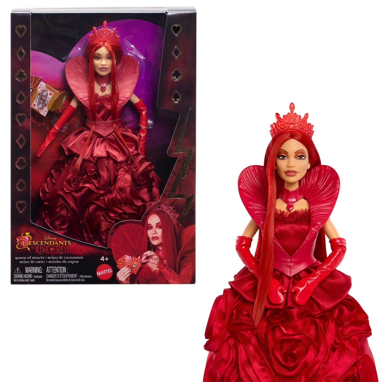 Disney Descendants: The Rise Of Red Queen Of Hearts Fashion Doll With Movie-Inspired Royal Rose Gown & Accessories