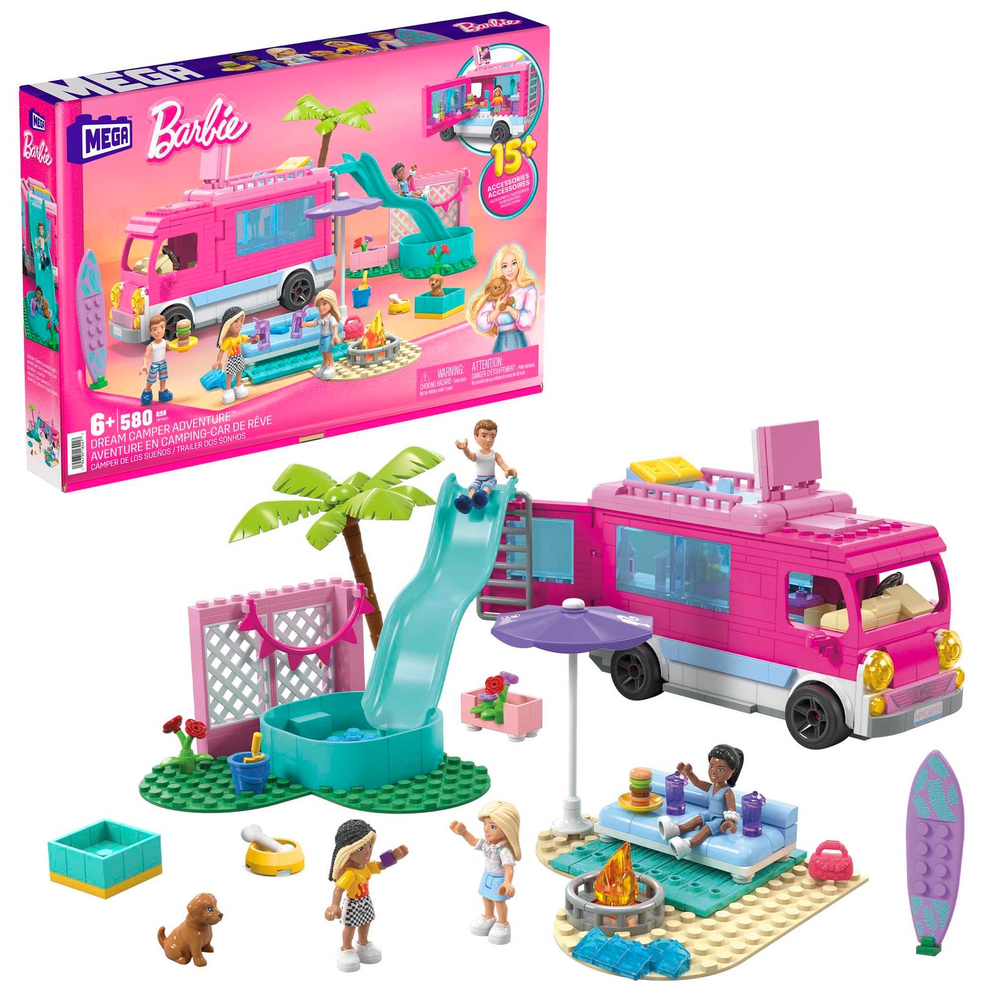 Mega Barbie-Aventure en Camping-Car de Rêve-Coffret de Construction