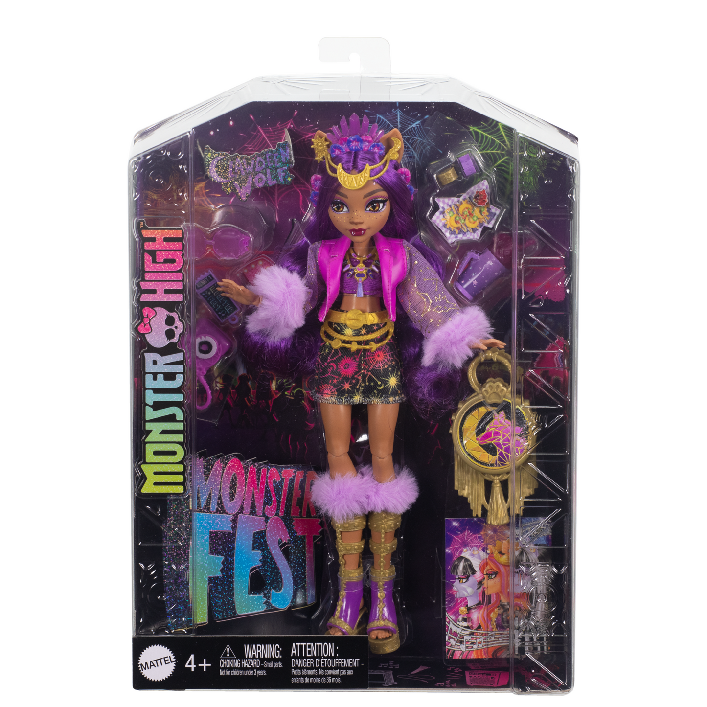 Monster High Monster Fest Clawdeen Wolf Fashion Doll With Festival Outfit, Band Poster And Accessories