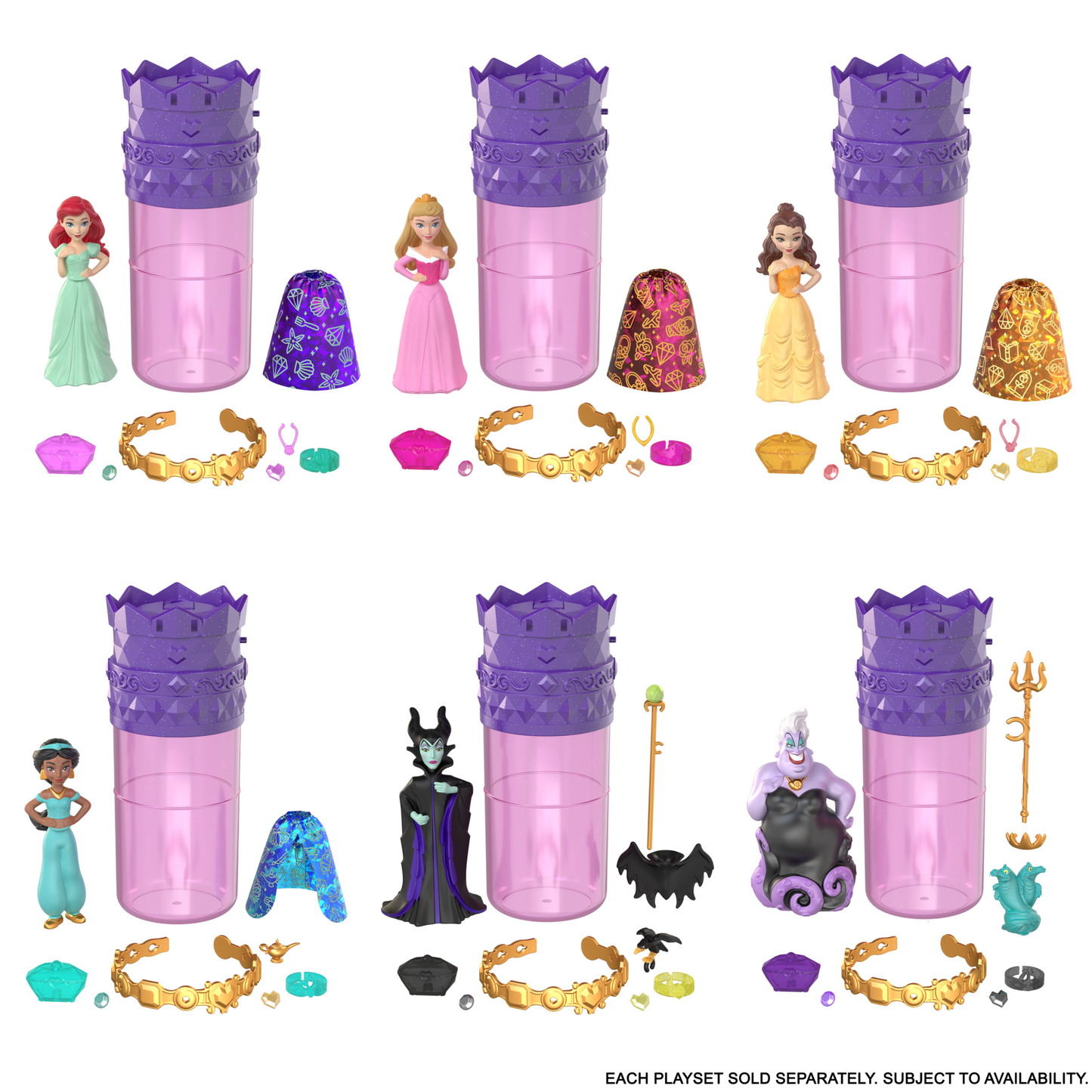 Disney Princess Royal Color Reveal Princess Or Villain Small Doll With 5 Surprises (Dolls May Vary)