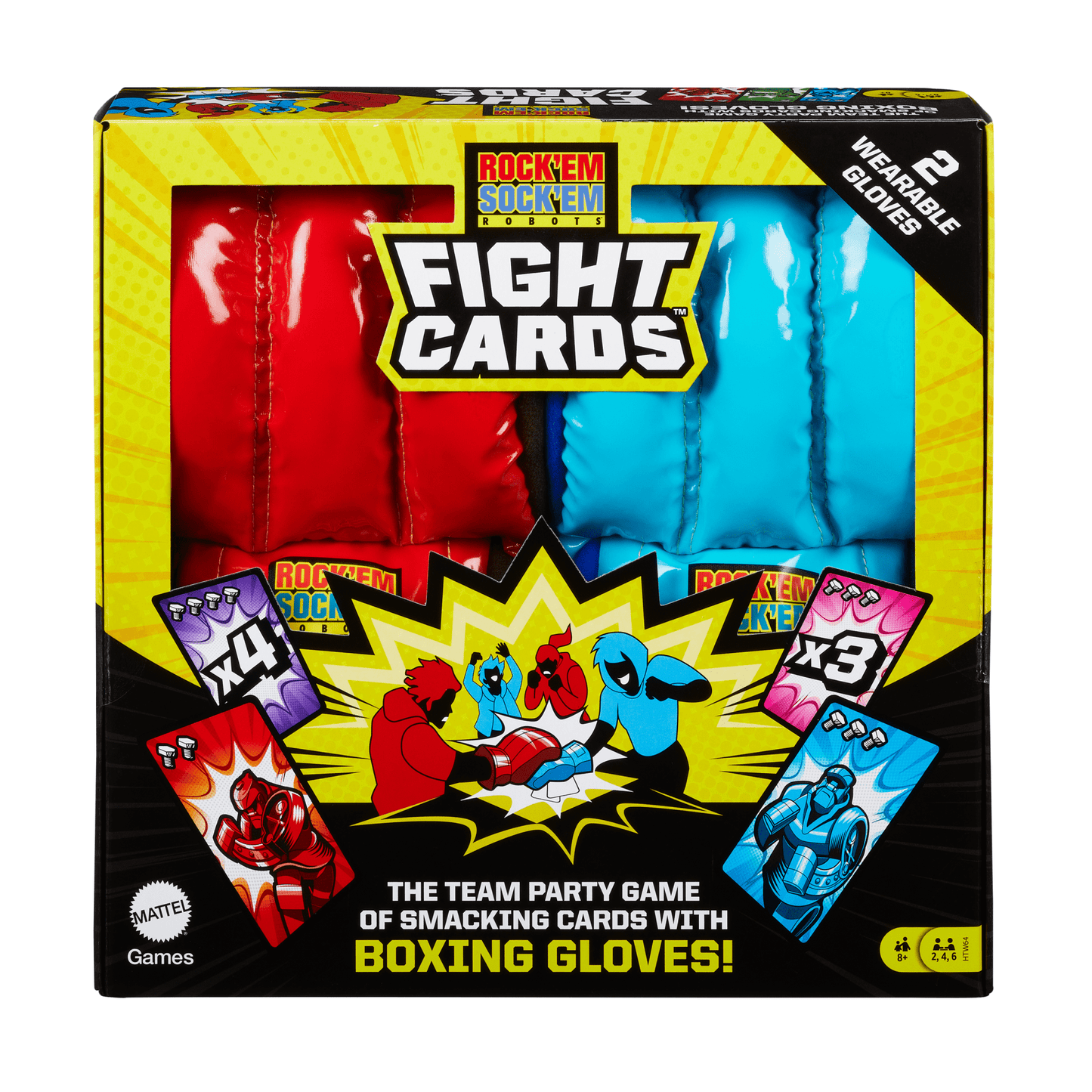 Mattel Games Juego de Mesa para Adultos Rock 'Em Sock 'Em Cartas