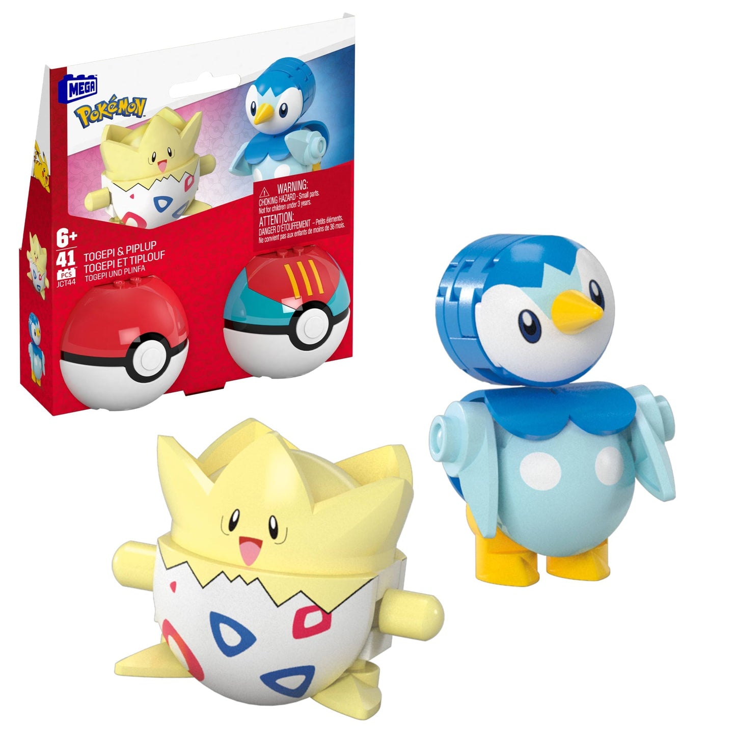 Mega-Coffret Pokémon Togepi et Tiplouf-Avec 2Poké Balls et 41Pièces