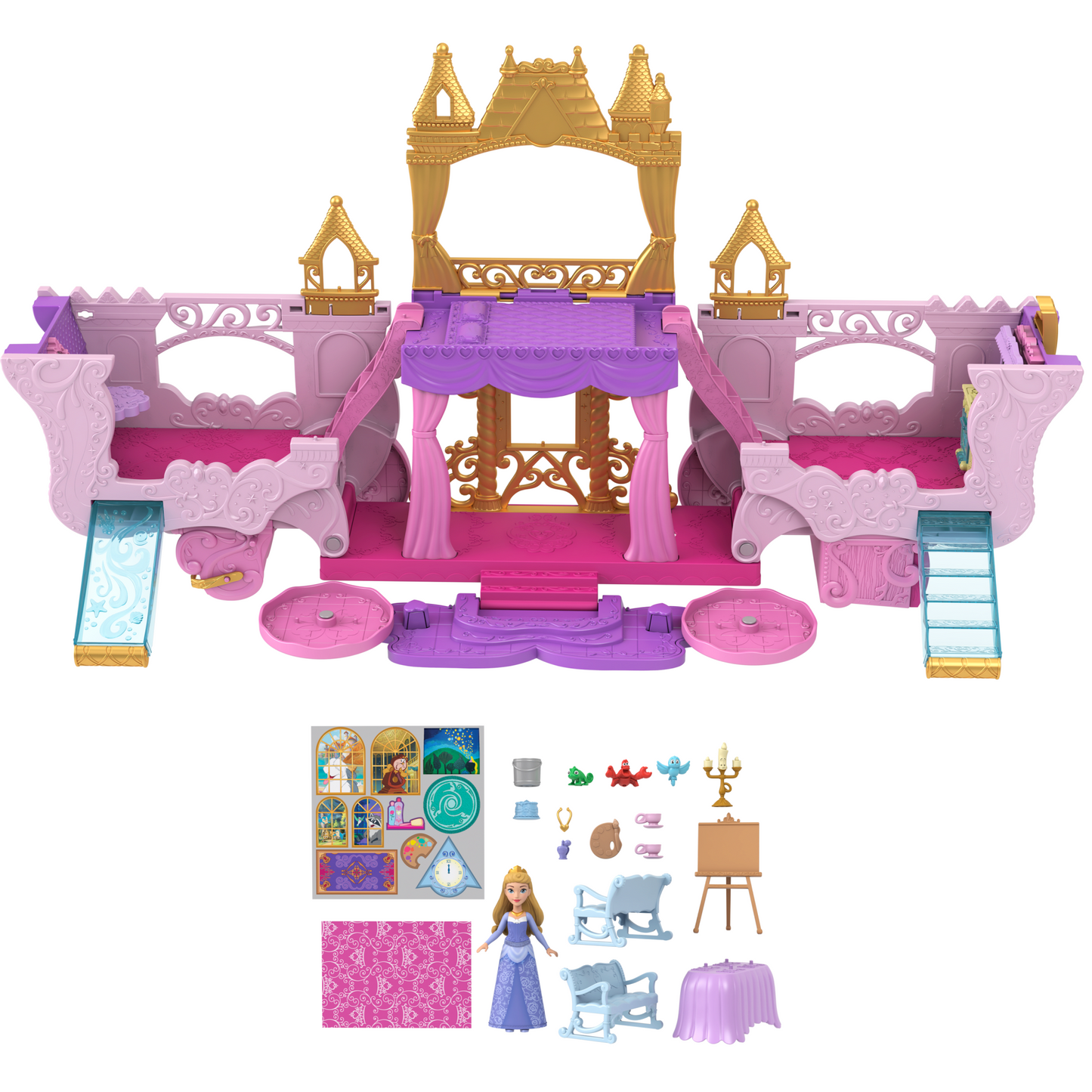 Princesses Disney-Calèche et Château-Coffret Avec Poupée Aurore