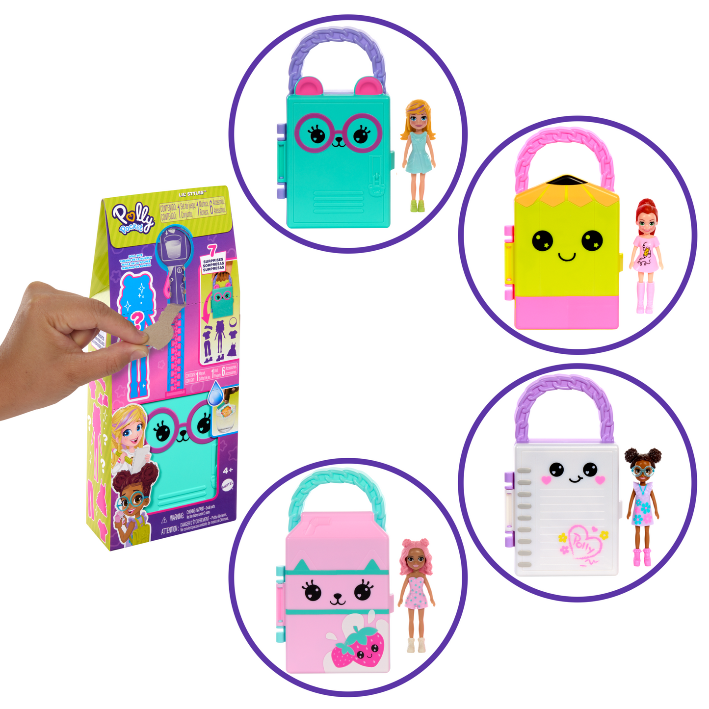 Polly Pocket  Coffret de Jeu et Poupée  Mini Looks, Poupée 7,62Cm