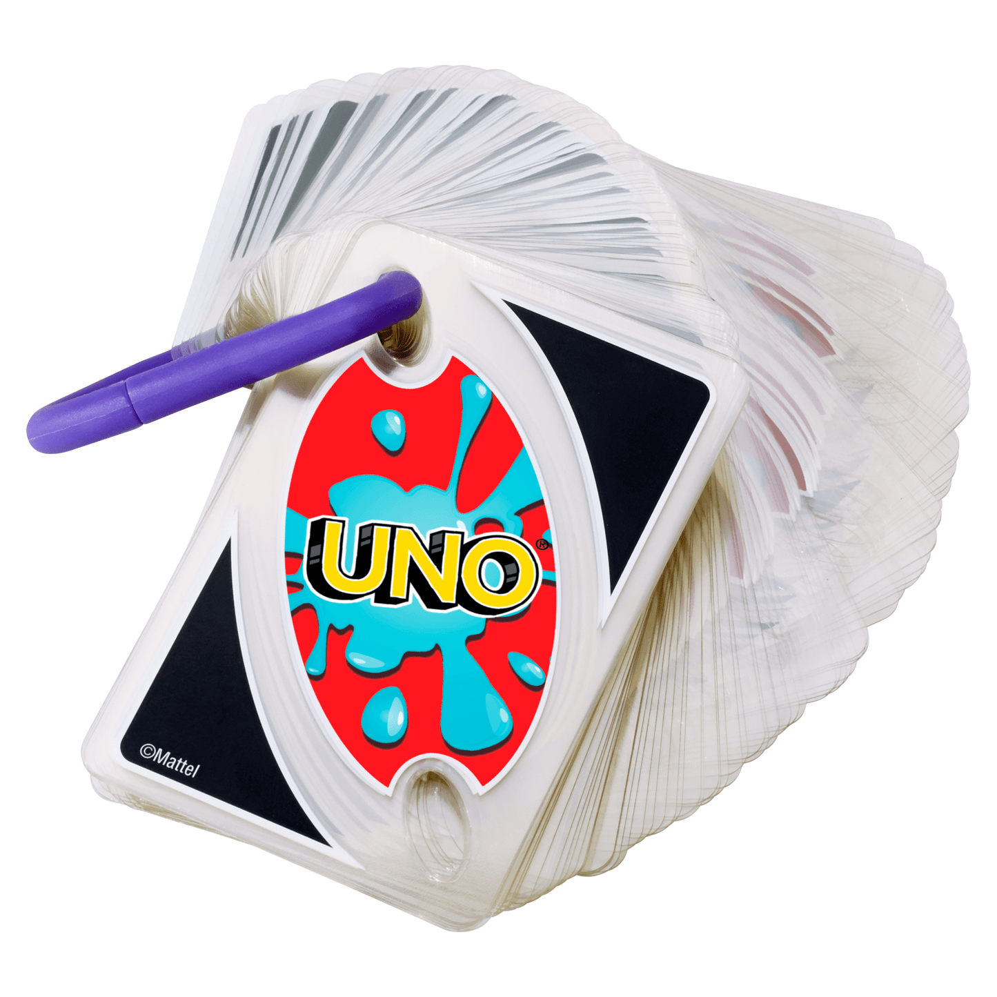 Jeu de Cartes Uno Splash™ Portatif Avec Cartes en Plastique Imperméables et Agrafe