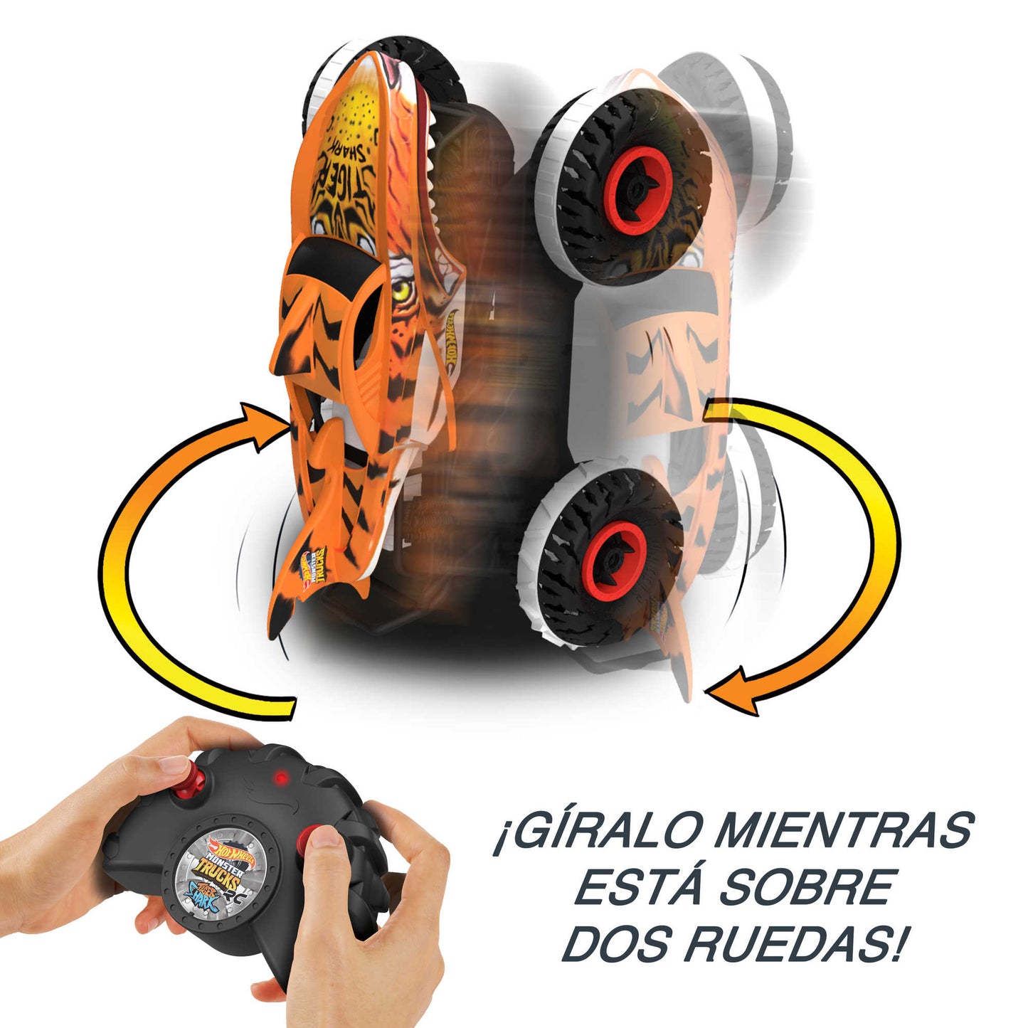 Hot Wheels Monster Trucks Vehículo a Control Remoto Tiger Shark Escala 1:15