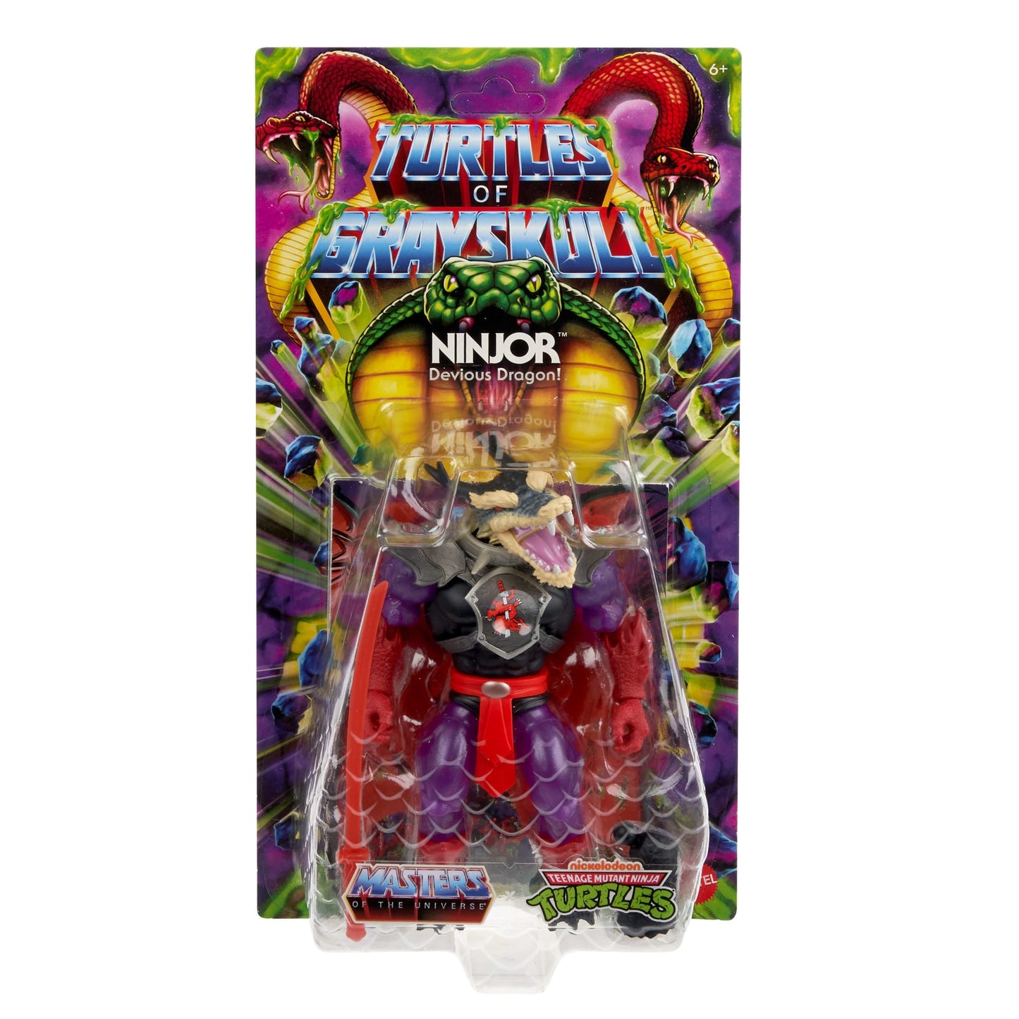 Masters of the Universe Tartarugas of Grayskull Figura de Ação Mutated Ninjor de 5.5 polegadas