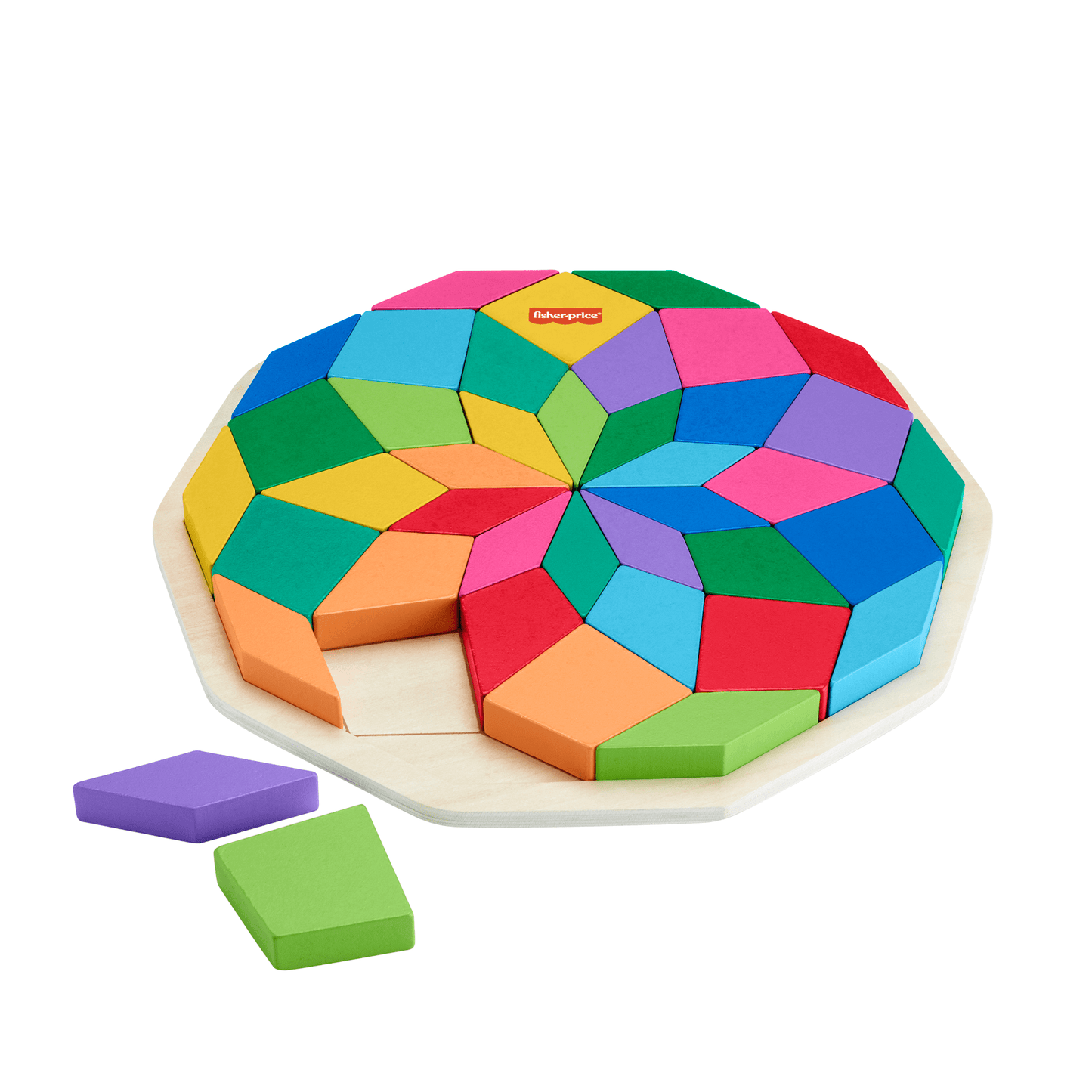 Fisher-Price-Puzzle Mandala en Bois-Puzzle 40Pièces Motif Géométrique