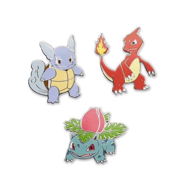 Ivysaur, Charmeleon & Wartortle Pokémon Pins (3-Pack)