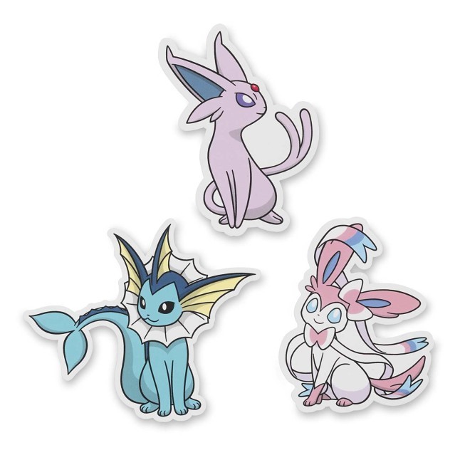 Vaporeon, Espeon & Sylveon Stickers (3-Pack)