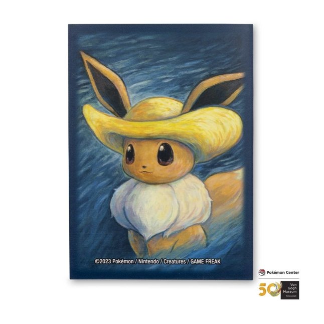 Pokémon Center × Van Gogh Museum: Eevee Inspired by Self-Portrait with Straw Hat Card Sleeves (65 Sleeves)